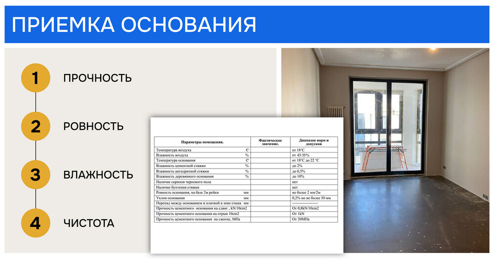 Критерии оценки качества основания перед укладкой паркета