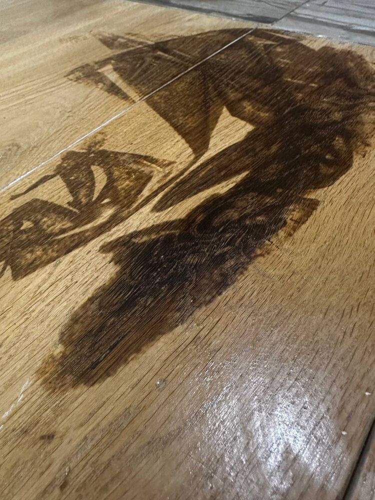 Удаление пятен от бытовой химии с паркета