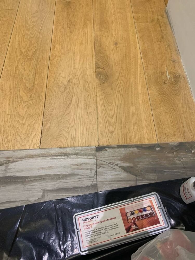 Удаление пятен от бытовой химии с паркета