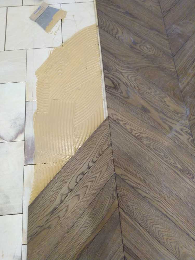 Укладка штучного паркета на фанеру