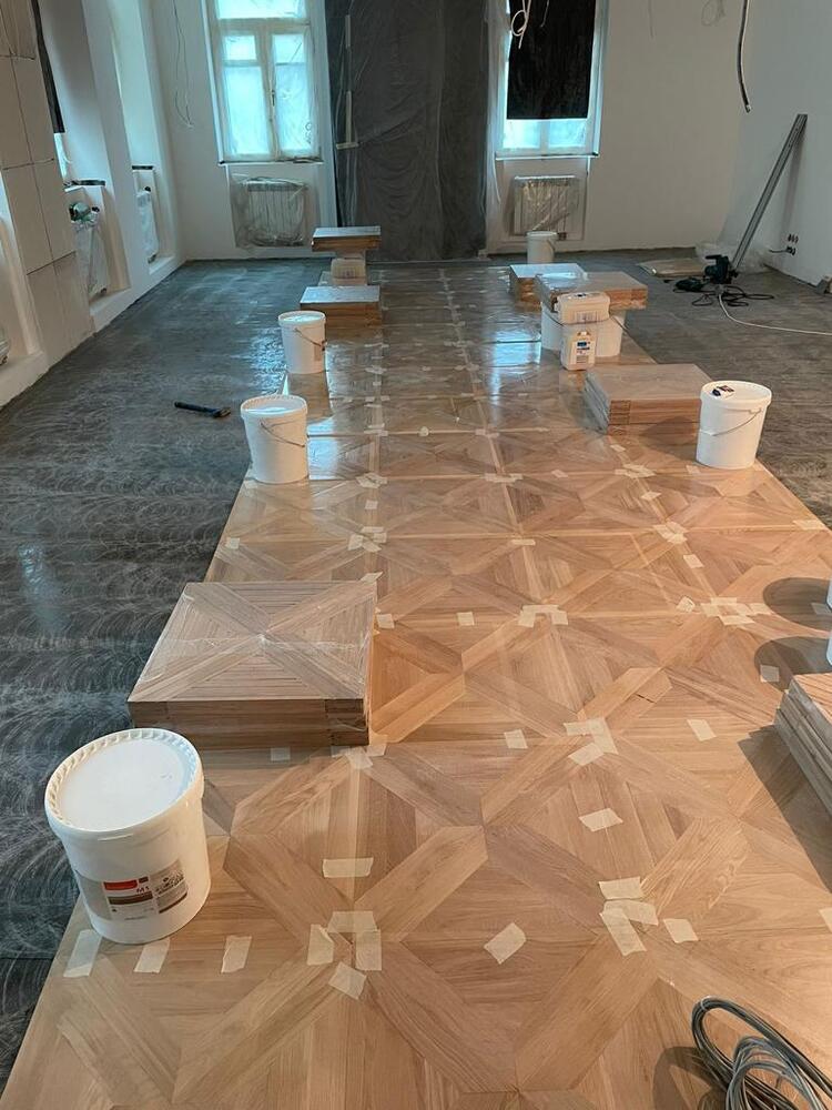 Укладка модульного паркета на стяжку