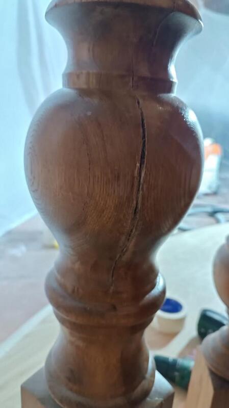 Деревянная лестница до реставрации