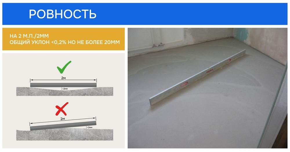 Оценка состояния основания: ровность